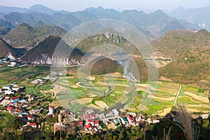 Spectacular view at Heaven`s gate, Quan Ba pass, north Vietnam.