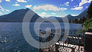 Spectacular view of lake Como from the gardens of villa Monastero in Varenna.travel Italy.