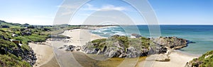 Spectacular view of a long Hellesto beach in a sunny summer day