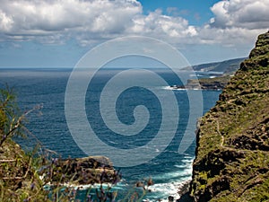 Spectacular view from the mountain over the coast from tenerife