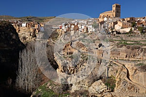 Spectacular view of the perched town of Alhama de Granada photo