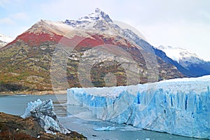 Spectacular View of Perito Moreno Glacier in Autumn, UNESCO World Heritage Site in Santacruz Province, Patagonia, Argentina