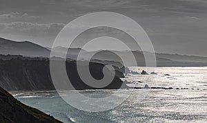 Spectacular view of Rocky coast and cliffs in the north west of Spain. Lugo. Galicia. Spain