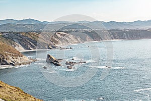 Spectacular view of Rocky coast and cliffs in the north west of Spain. Lugo. Galicia. Spain