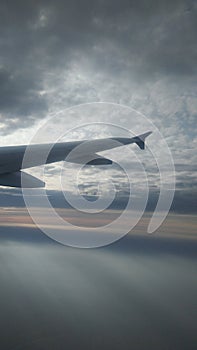 Spectacular view of the sky from plane.