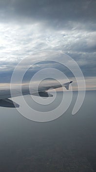 Spectacular view of the sky from plane.