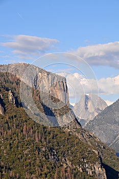 Spectacular View of Snow Capped Half Dome - Yosemite Valley