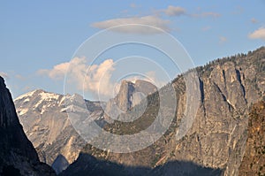 Spectacular View of Snow Capped Half Dome - Yosemite Valley