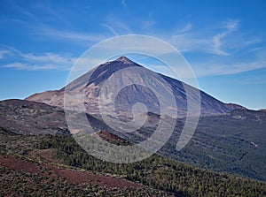 A Spectacular view to the Pico del Teide volcano in Tenerife national park, Canary Island, Spain