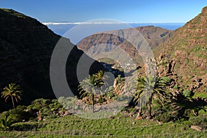 Spectacular view towards the Valle Gran Rey, La Gomera, Canary Islands, Spain photo