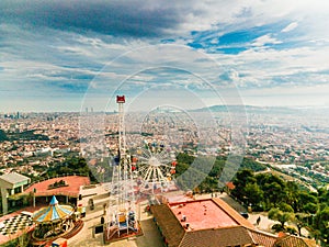 Spectacular views of Barcelona from Mount Tibidabo