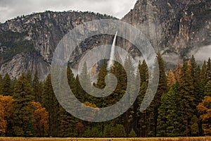 Spectacular views to the Yosemite waterfall in Yosemite National Park, California, USA