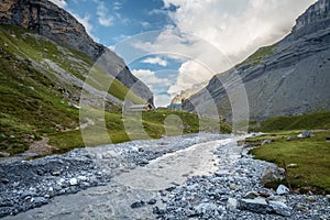 Spectacular views in the valley called Kiental Berner Oberland, Switzerland