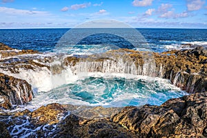 Spectacular natural phenomenon of Bufadero de la Garita photo