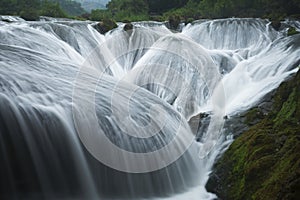 Spectacular waterfall jungle background