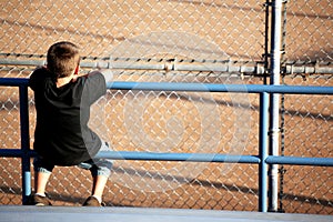 Spectator of baseball photo