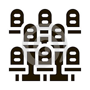 Spectator Seating Icon Vector Glyph Illustration