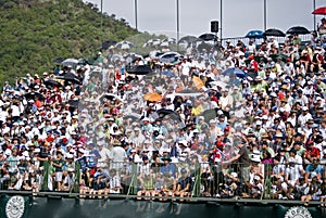 Spectators on the 18th