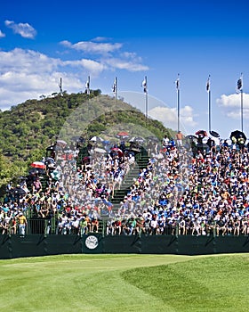 Spectators on the 18th