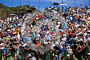 Spectators on the 18th