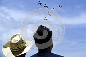 Spectators watching airshow