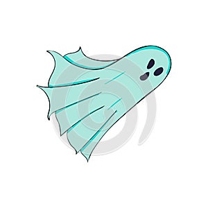 Specter symbol of Halloween. Ghost character of horror. Mystical Nightmare