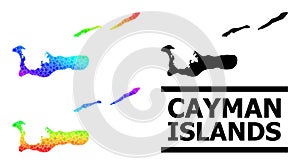 Spectral Colored Gradient Starred Mosaic Map of Cayman Islands Collage