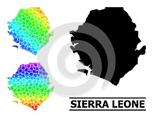 Spectral Colored Gradient Stars Mosaic Map of Sierra Leone Collage