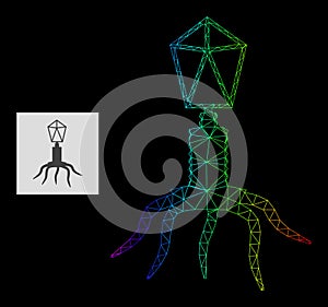 Spectrum Gradiented Polygonal Net Virus Icon