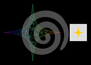 Spectrum Gradiented Polygonal Mesh Space Star Icon