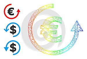 Spectral Gradient Network Mesh Euro Refund Icon