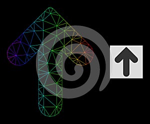 Spectral Gradiented Polygonal Network Up Direction Icon