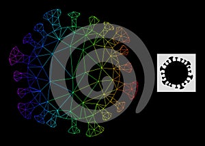 Spectral Gradient Polygonal Mesh Coronavirus Cell Icon