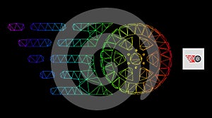 Spectral Gradient Polygonal Network Tire Wheel Icon