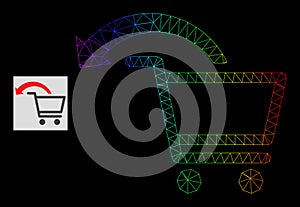 Spectral Gradiented Polygonal Mesh Cancel Shopping Order Icon