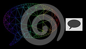 Spectral Gradiented Polygonal Mesh Message Cloud Icon