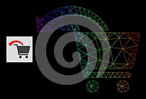 Spectral Gradiented Polygonal Mesh Refund Shopping Order Icon