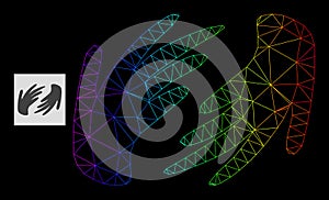 Spectral Gradiented Polygonal Net Hands Icon