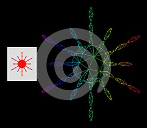 Spectral Gradiented Polygonal Net Sun Rays Icon