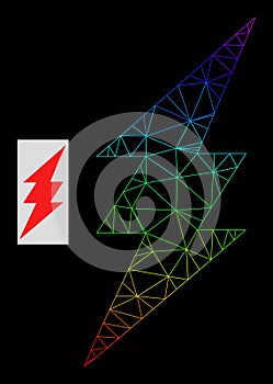 Spectral Gradiented Polygonal Network Electric Spark Icon