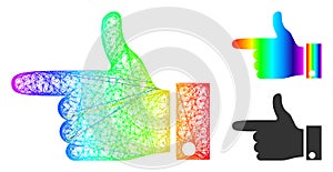 Spectral Net Mesh Gradient Hand Pointer Left Icon