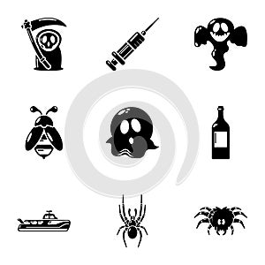 Spectre icons set, simple style