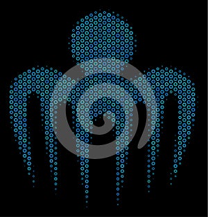 Spectre Octopus Collage Icon of Halftone Circles