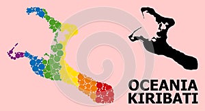 Spectrum Collage Map of Kiribati Island for LGBT