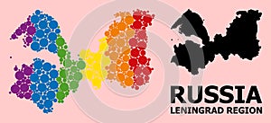 Spectrum Collage Map of Leningrad Region for LGBT