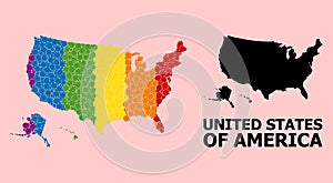Spectrum Collage Map of USA Territories for LGBT