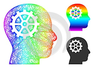 Rainbow Hatched Gradient Intellect Icon