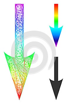 Rainbow Net Gradient Sharp Arrow Down Icon