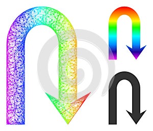 Rainbow Net Gradient Turn Back Icon