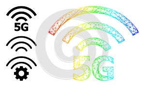 Rainbow Gradient Net Mesh 5G Radio Source Icon